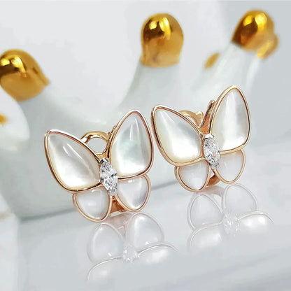 [Baslove]BUTTERFLY MOP DIAMOND EARRINGS