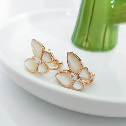 [Baslove]BUTTERFLY MOP DIAMOND EARRINGS