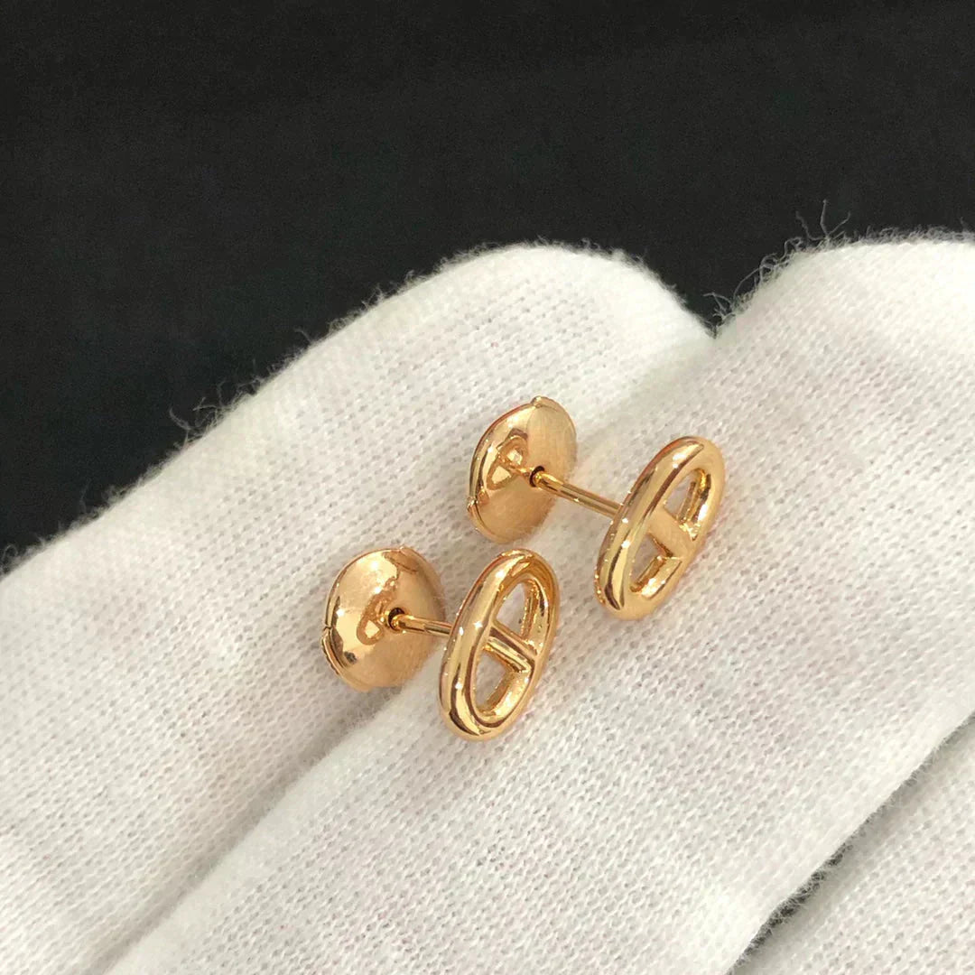 [Baslove]CHAINE SMALL EARRINGS GOLD AND SILVER