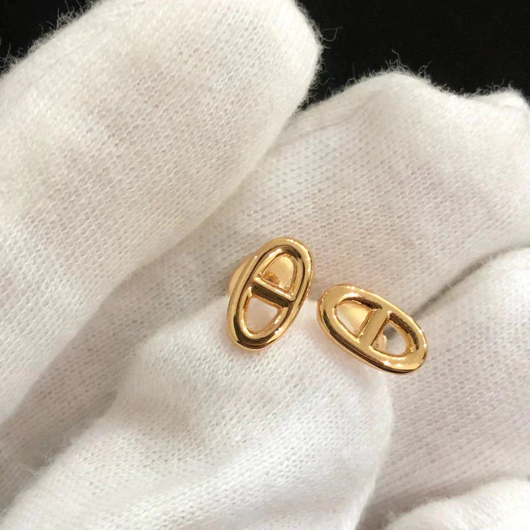 [Baslove]CHAINE SMALL EARRINGS GOLD AND SILVER