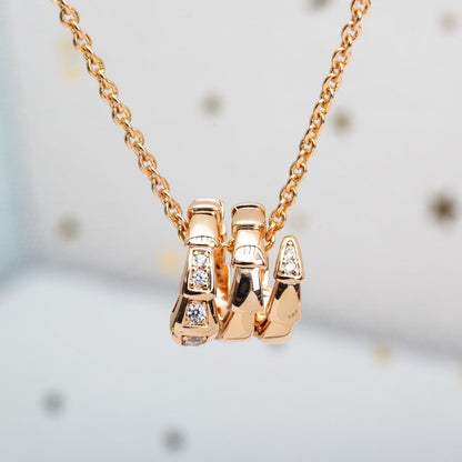 [Baslove]SERPENTI PINK GOLD NECKLACE DIAMOND