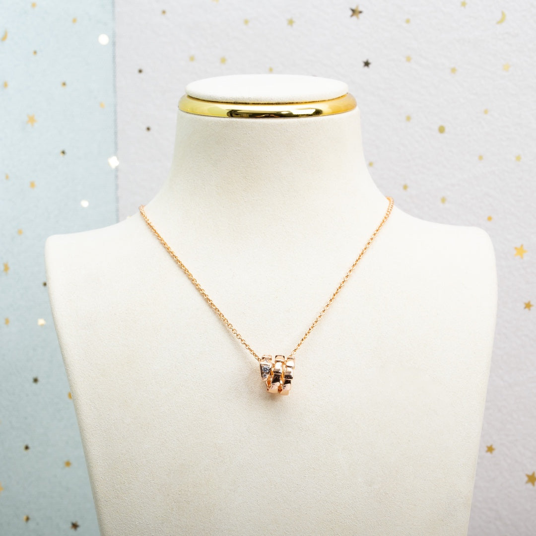 [Baslove]SERPENTI PINK GOLD NECKLACE DIAMOND