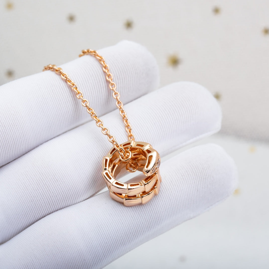 [Baslove]SERPENTI PINK GOLD NECKLACE DIAMOND