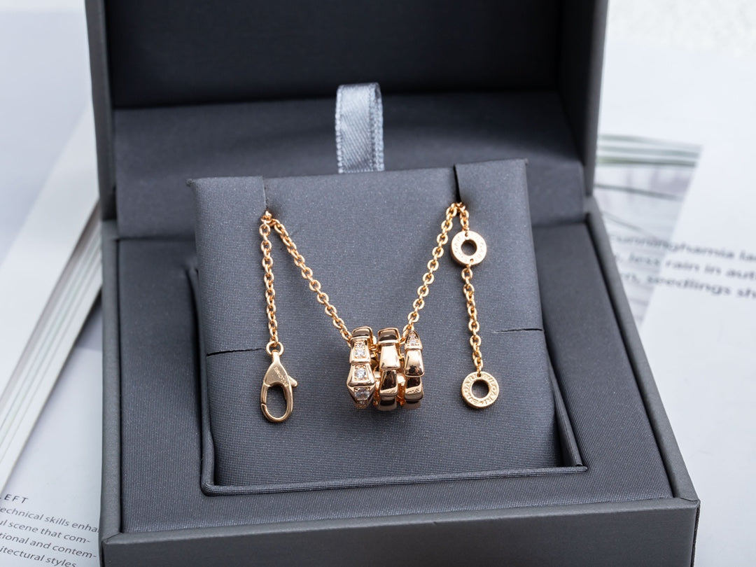 [Baslove]SERPENTI PINK GOLD NECKLACE DIAMOND