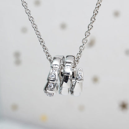 [Baslove]SERPENTI SILVER NECKLACE DIAMOND