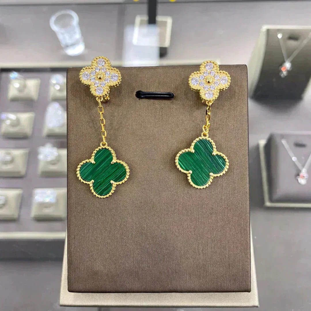 [Baslove]CLOVER  2 MOTIFS  DIAMOND  EARRINGS (MULTIPLE CHOICESç´