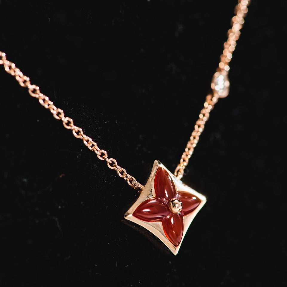 [Baslove]STAR NECKLACE PINK GOLD 1 DIAMOND