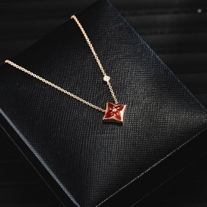 [Baslove]STAR NECKLACE PINK GOLD 1 DIAMOND