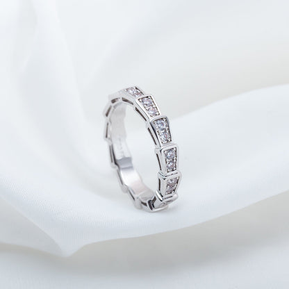 [Baslove]SERPENTI RING SILVER DIAMOND PAVED 3MM