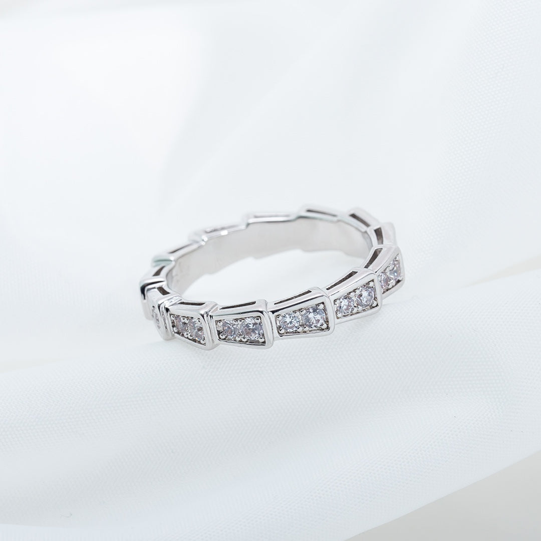 [Baslove]SERPENTI RING SILVER DIAMOND PAVED 3MM