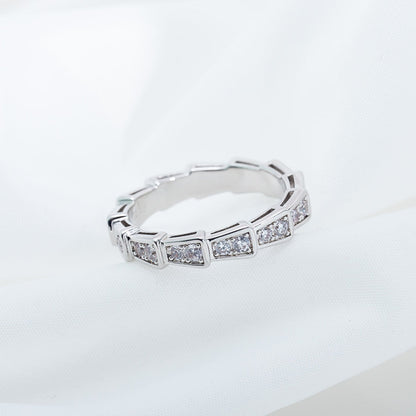 [Baslove]SERPENTI RING SILVER DIAMOND PAVED 3MM