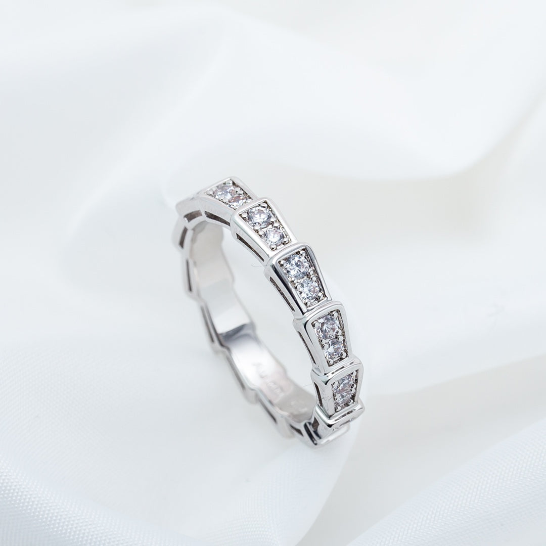 [Baslove]SERPENTI RING SILVER DIAMOND PAVED 3MM