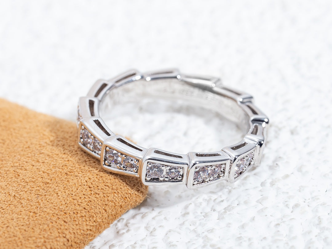 [Baslove]SERPENTI RING SILVER DIAMOND PAVED 3MM