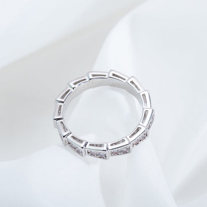 [Baslove]SERPENTI RING SILVER DIAMOND PAVED 3MM