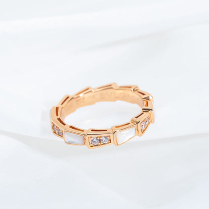 [Baslove]SERPENTI RING PINK GOLD DIAMOND MOP 3MM