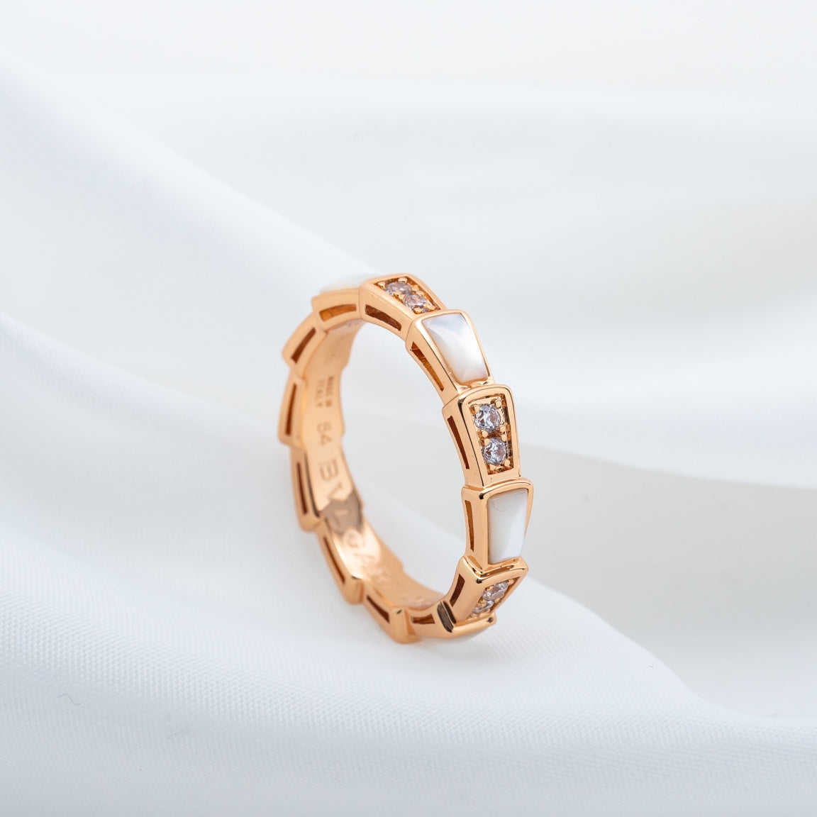 [Baslove]SERPENTI RING PINK GOLD DIAMOND MOP 3MM