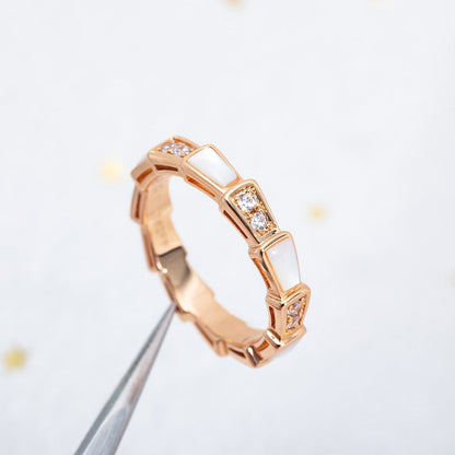 [Baslove]SERPENTI RING PINK GOLD DIAMOND MOP 3MM