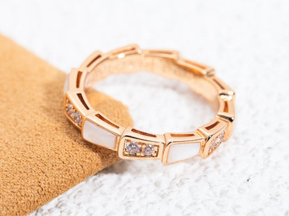 [Baslove]SERPENTI RING PINK GOLD DIAMOND MOP 3MM