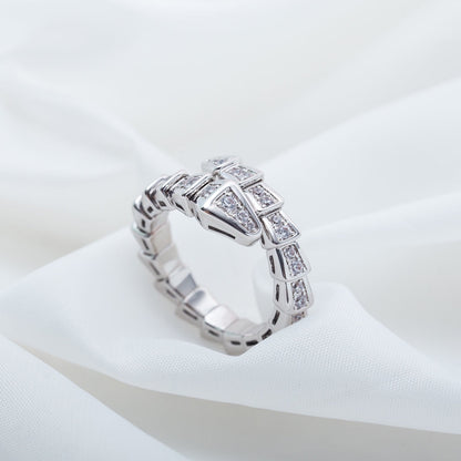 [Baslove]SERPENTI RING SILVER DIAMOND PAVED 4MM