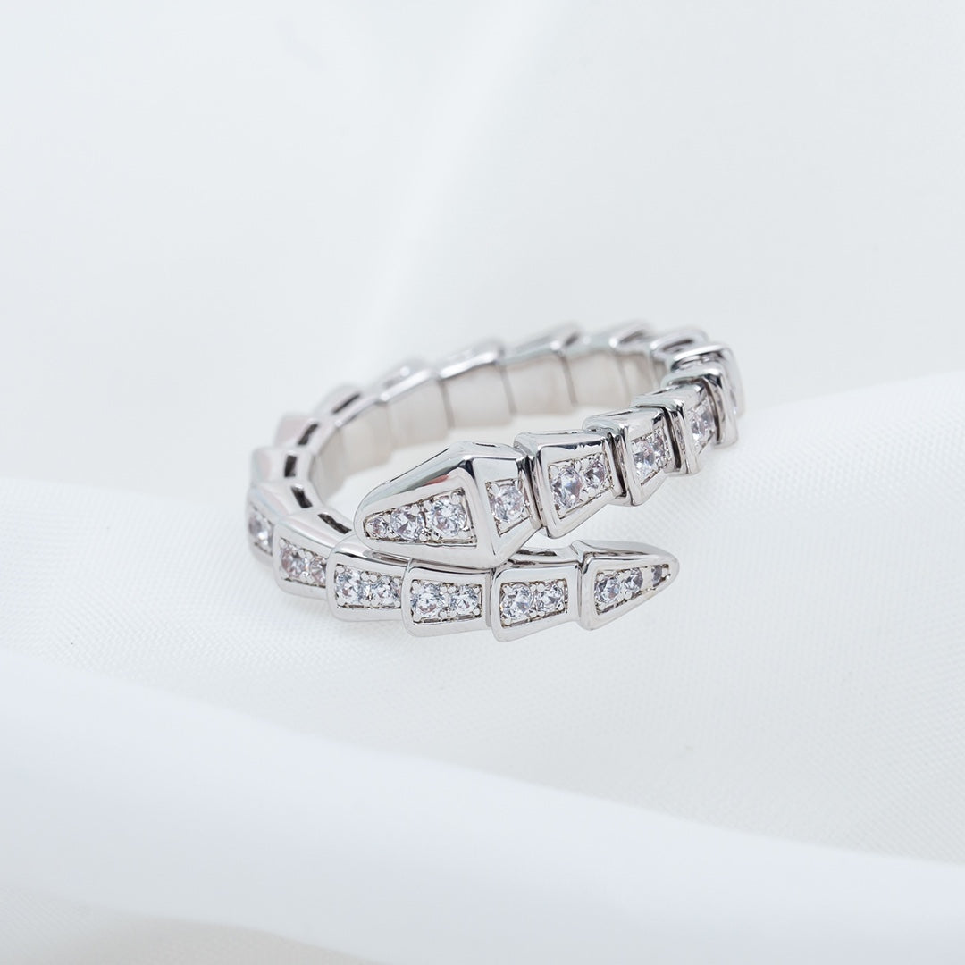 [Baslove]SERPENTI RING SILVER DIAMOND PAVED 4MM