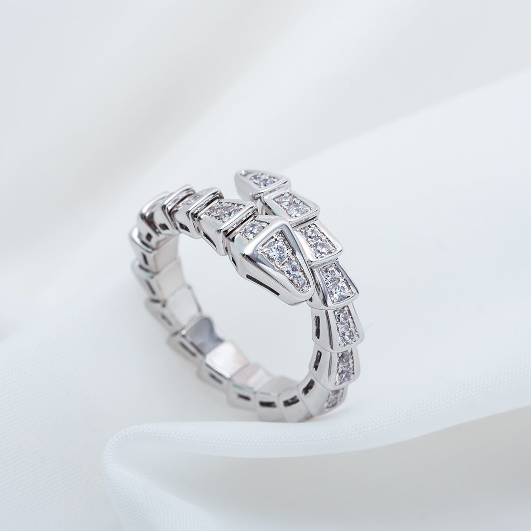 [Baslove]SERPENTI RING SILVER DIAMOND PAVED 4MM