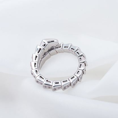 [Baslove]SERPENTI RING SILVER DIAMOND PAVED 4MM