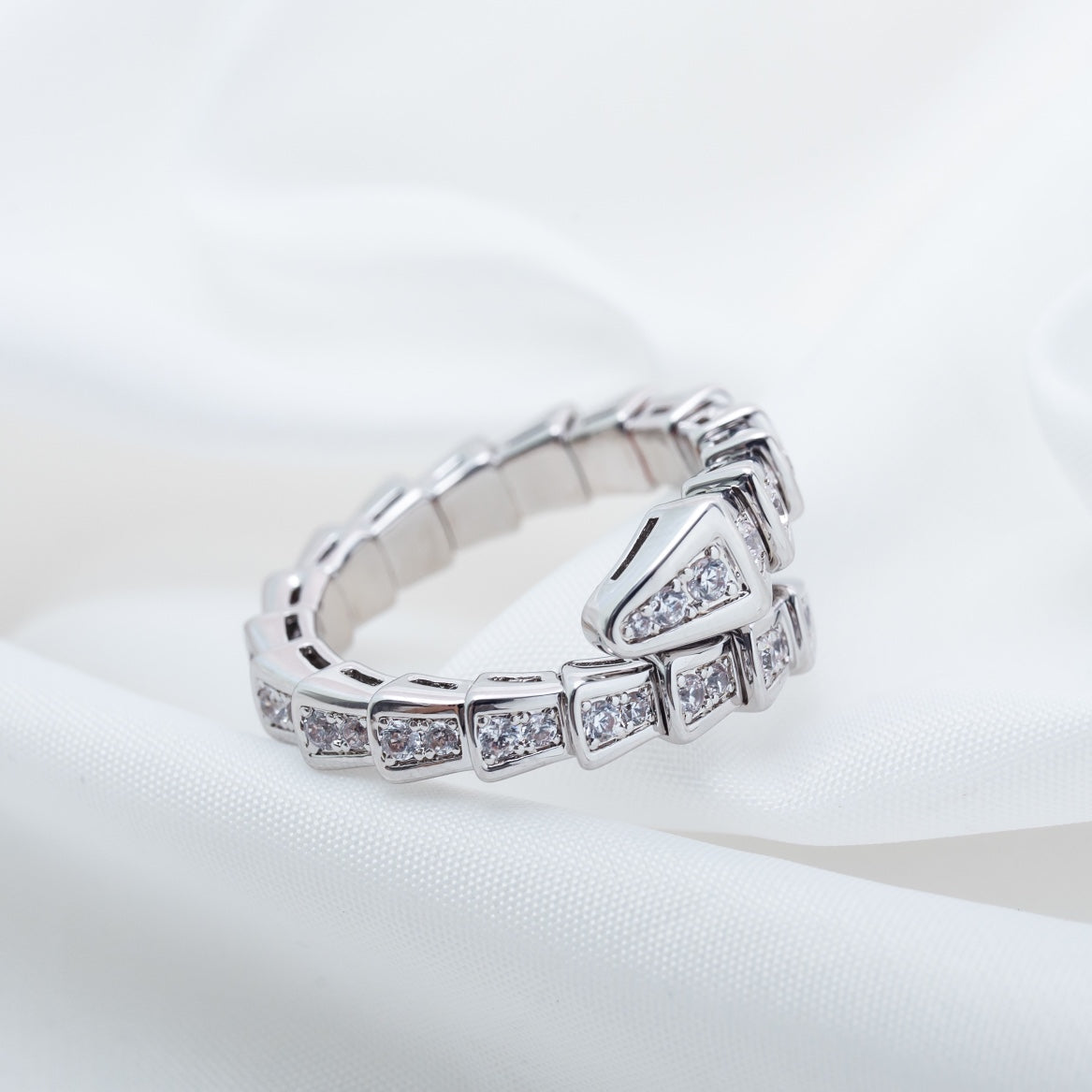 [Baslove]SERPENTI RING SILVER DIAMOND PAVED 4MM