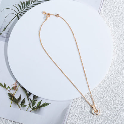 [Baslove]GARI NECKLACE PINK GOLD MOP