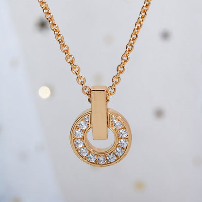 [Baslove]GARI NECKLACE PINK GOLD DIAMOND