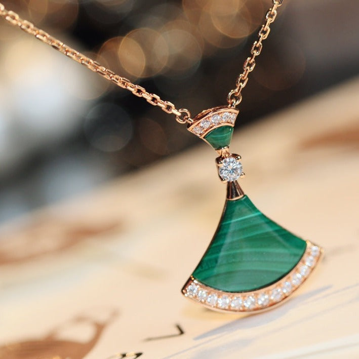 [Baslove]DREAM NECKLACE MALACHITE DIAMOND