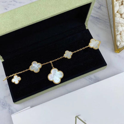 [Baslove]MAGIC CLOVER MOP GOLD BRACELET 5 MOTIFS