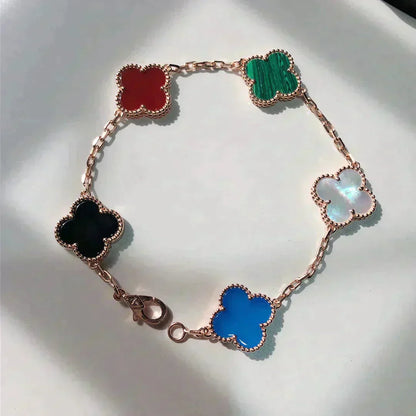 [Baslove]CLOVER 5 MOTIFS MULTICOLOR  BRACELET