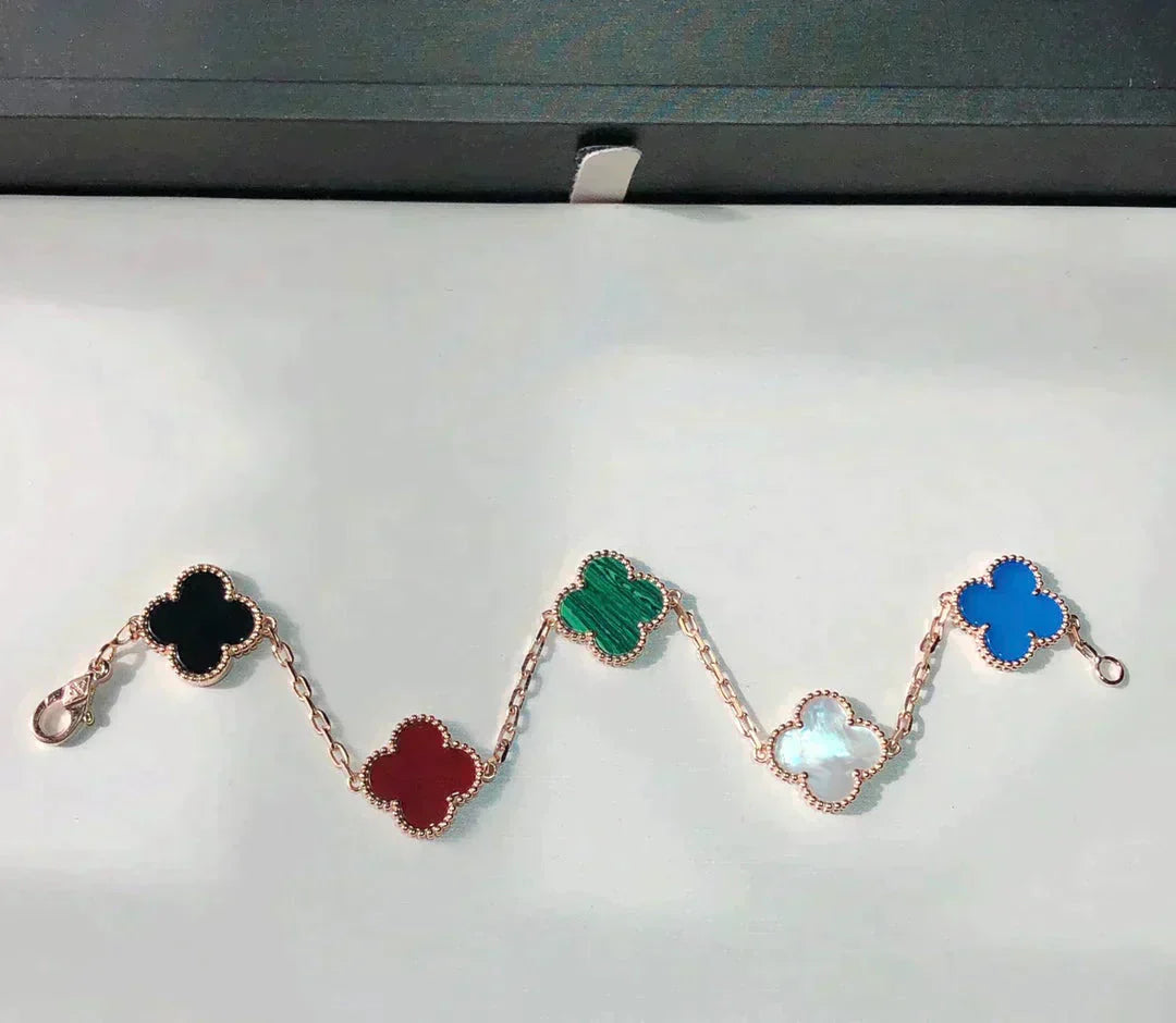 [Baslove]CLOVER 5 MOTIFS MULTICOLOR  BRACELET