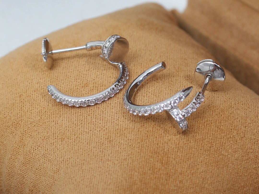 [Baslove]JUSTE EARRINGS 12.75MM SILVER DIAMOND