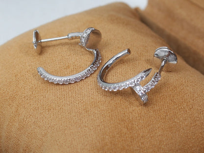 [Baslove]JUSTE EARRINGS 12.75MM SILVER DIAMOND