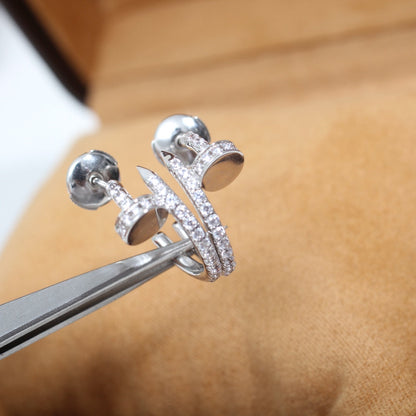 [Baslove]JUSTE EARRINGS 12.75MM SILVER DIAMOND