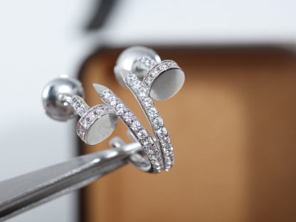 [Baslove]JUSTE EARRINGS 12.75MM SILVER DIAMOND