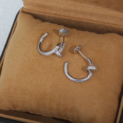 [Baslove]JUSTE EARRINGS 12.75MM SILVER DIAMOND