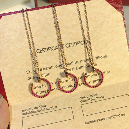 [Baslove]JUSTE NECKLACE GOLD RED DIAMONDS