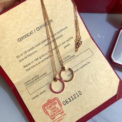 [AURORA]JUSTE NECKLACE RED FULL DIAMONDS