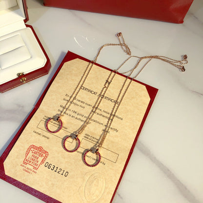 [AURORA]JUSTE NECKLACE RED FULL DIAMONDS