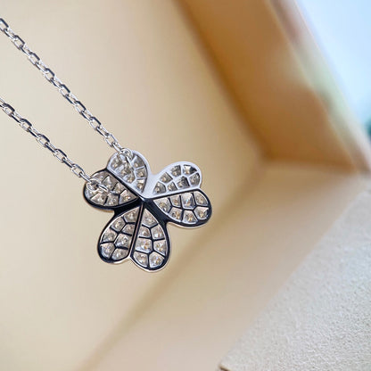 [Baslove]CLOVER DIAMOND NECKLACE SILVER