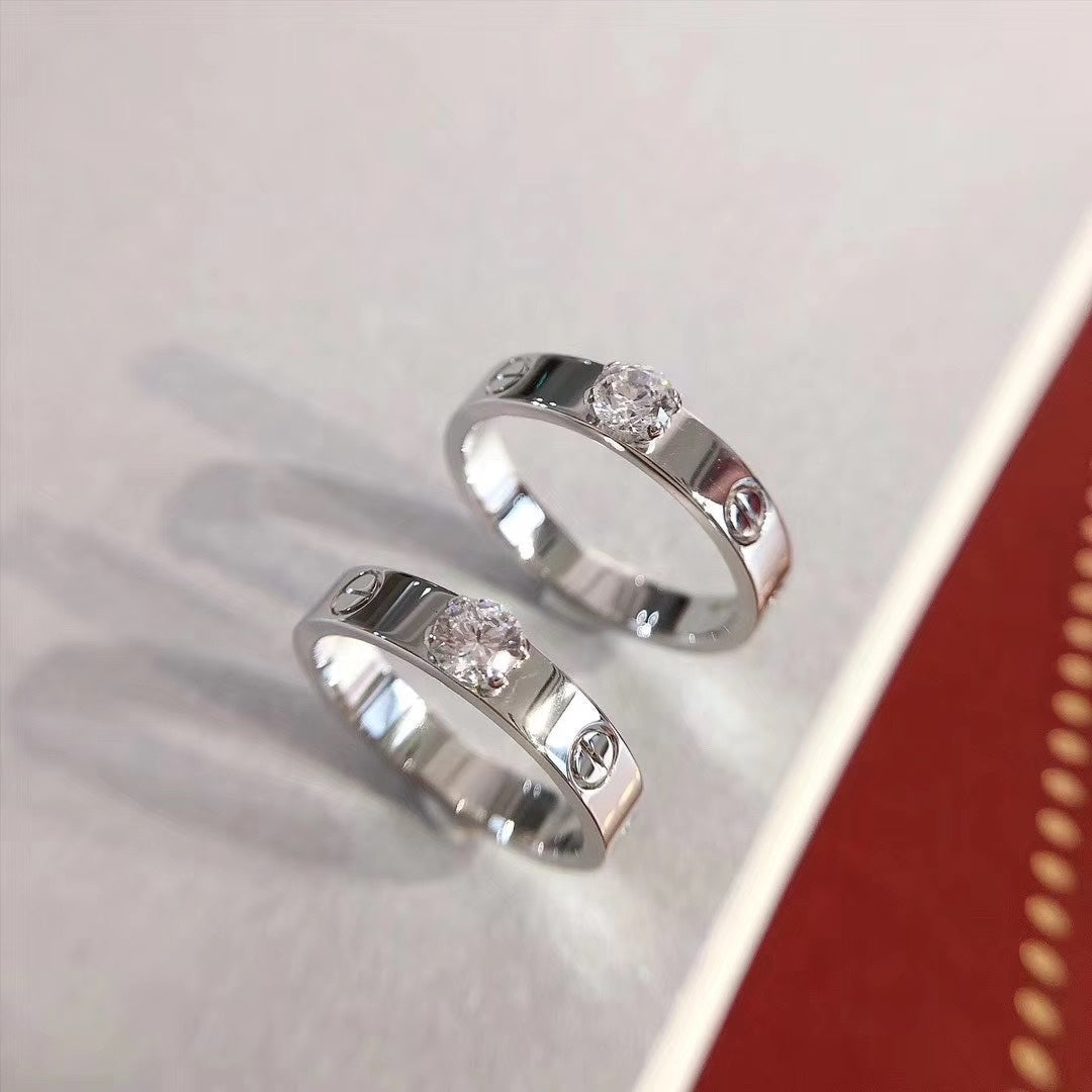 [オーロラ]ラブリング 3.6mm ビッグダイヤモンド1粒