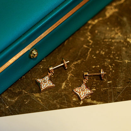 [Baslove]STAR DIAMONDS EARRINGS GOLD