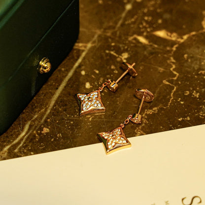 [Baslove]STAR DIAMONDS EARRINGS GOLD