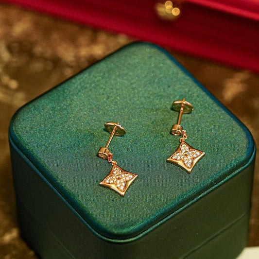 [Baslove]STAR DIAMONDS EARRINGS GOLD