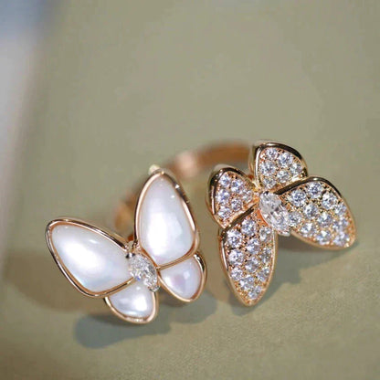 [Baslove]TWIN BUTTERFLY DIAMOND MOP RING