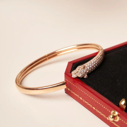 [AURORA]PANTHERE HALF DIAMOND OPEN BRACELET