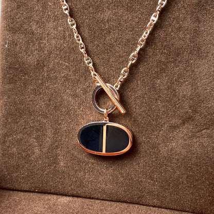 [Baslove]CHAINE VERSO BLACK CERAMIC NECKLACE