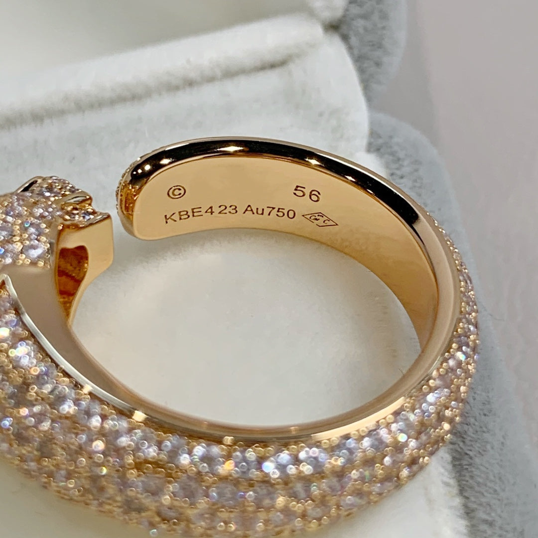 [Baslove]PANTHERE PINK GOLD DIAMOND RING